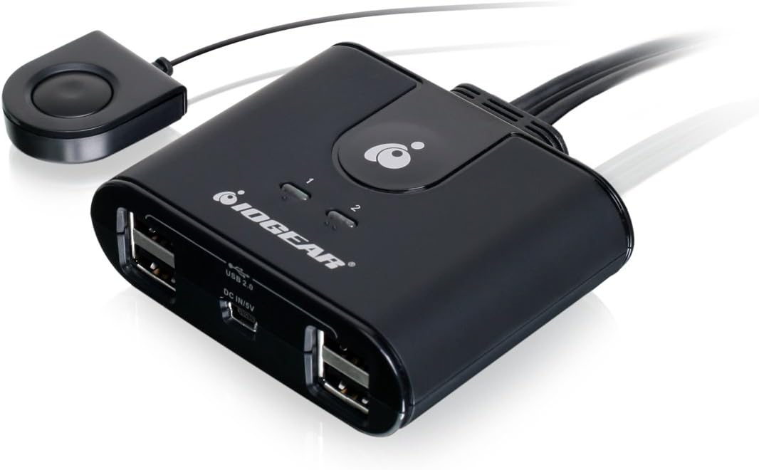 IOGEAR 2x4 USB Peripheral Sharing Switch - Share 4 USB Devices Between 2 Computers