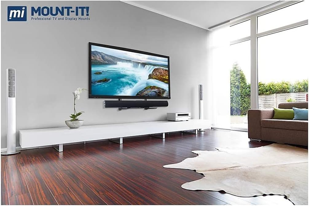 Mount-It! MI-8401 Wall Mount A/V Component Shelf, 16-5/8inH x 18inW x 9-13/16inD, Black