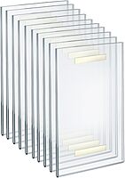 AZAR DISPLAYS Clear Acrylic Self Adhesive Wall Sign Holder Frames - Pack of 10