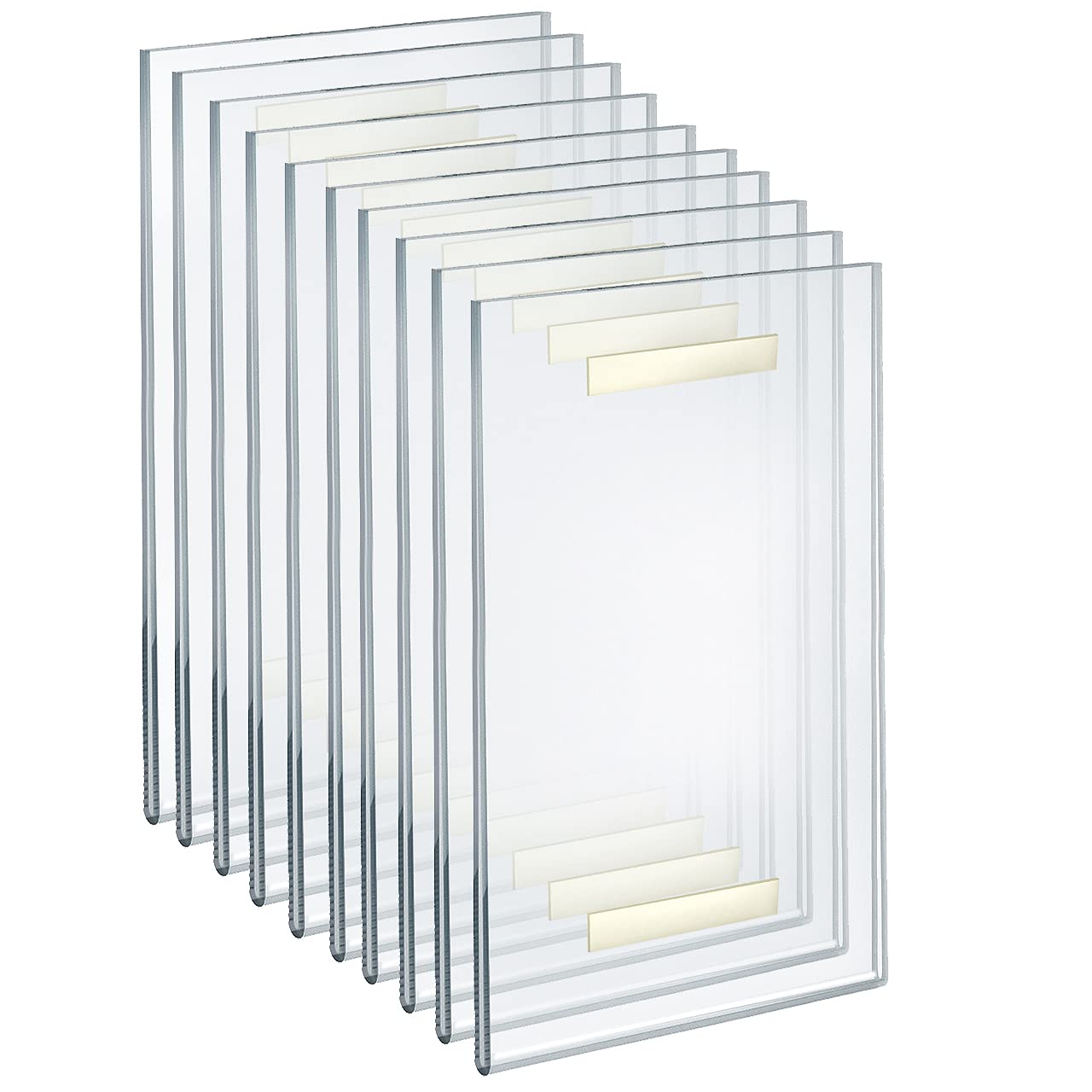 AZAR DISPLAYS Clear Acrylic Self Adhesive Wall Sign Holder Frames - Pack of 10