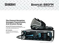 Uniden Bearcat 880FM CB Radio, 40 Channels with Dual-Mode AM/FM, Large Easy-to-Read Backlit 7-Color LCD Display