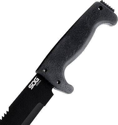SOG Sogfari 13" or 18" Stainless Steel Survival Machete Knives | Saw on The Back of The Blade, Textured Handle, Nylon Sheath