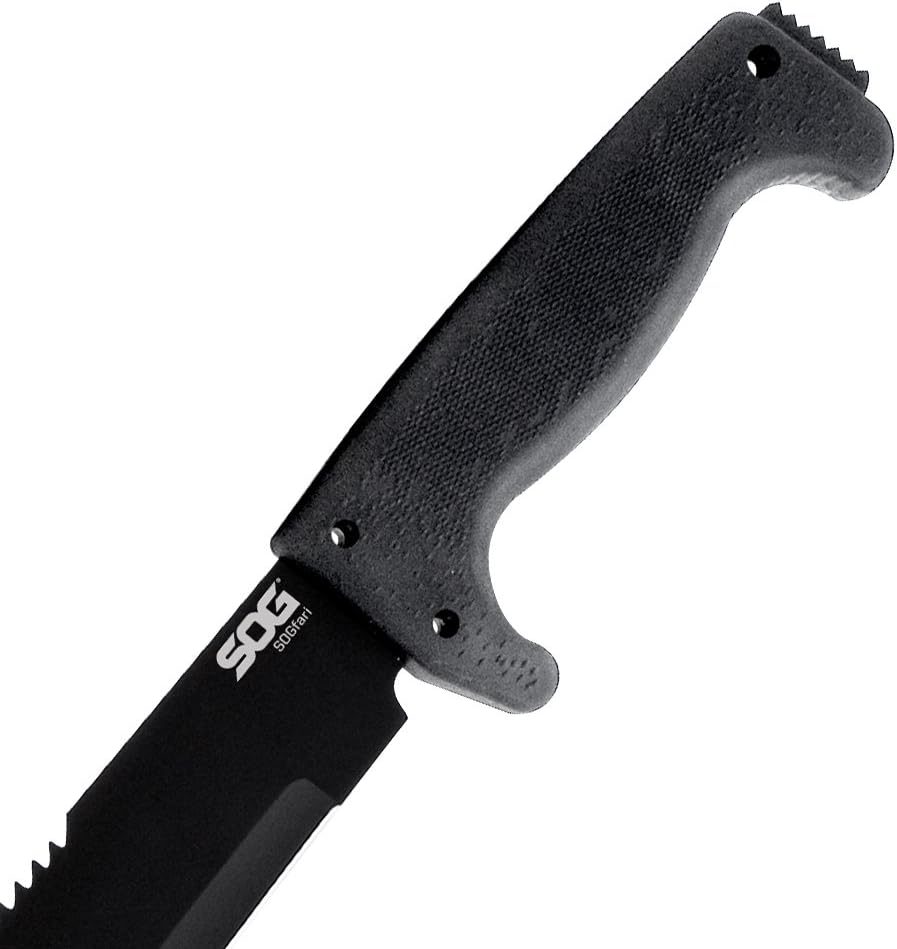 SOG Sogfari 13" or 18" Stainless Steel Survival Machete Knives | Saw on The Back of The Blade, Textured Handle, Nylon Sheath