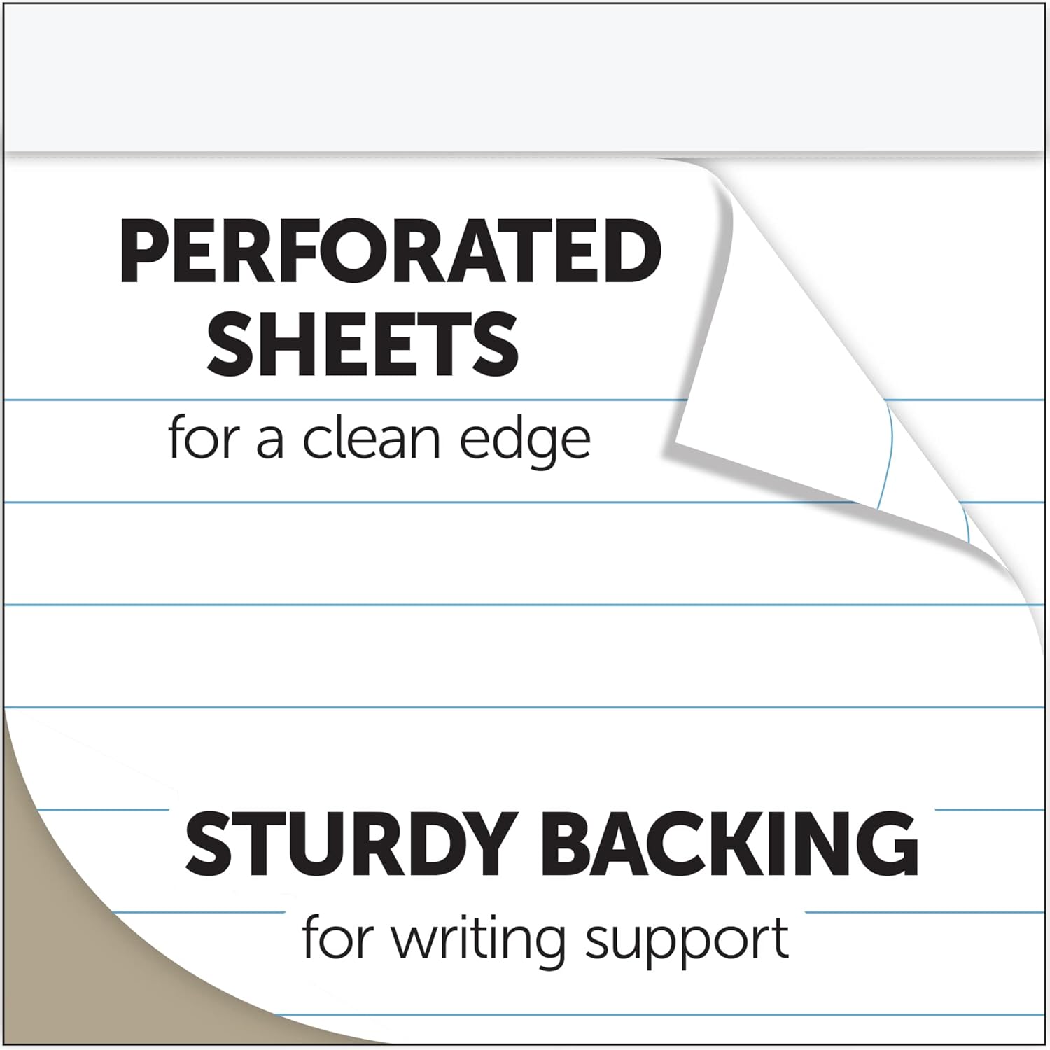 Office Depot Brand Writing Pads, 8-1/2in x 11-3/4in, Legal/Wide Ruled, 50 Sheets, White, Pack Of 12 Pads