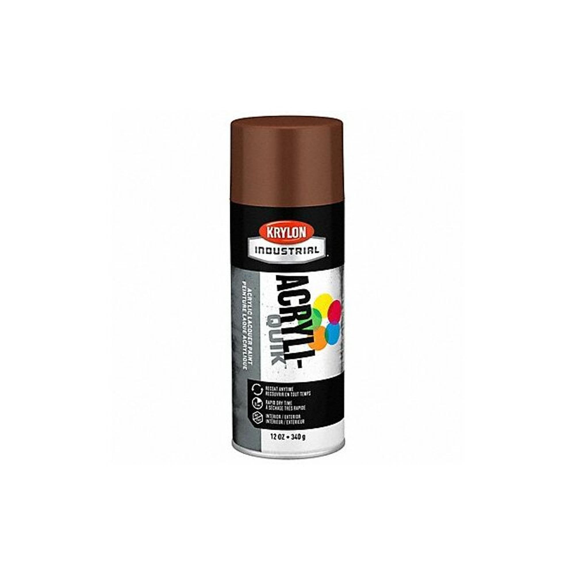Krylon Industrial Acryli-Quik Lacquer Leather Brown, Gloss, 16 oz