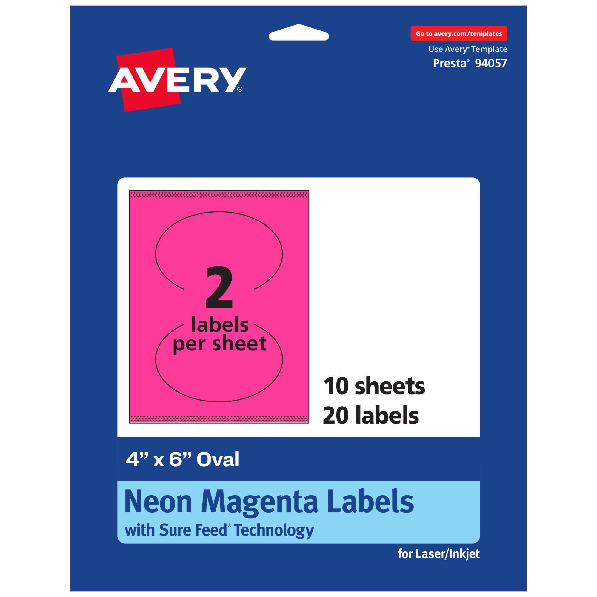 Avery Printable Oval Labels - Sure Feed Print-to-the-Edge