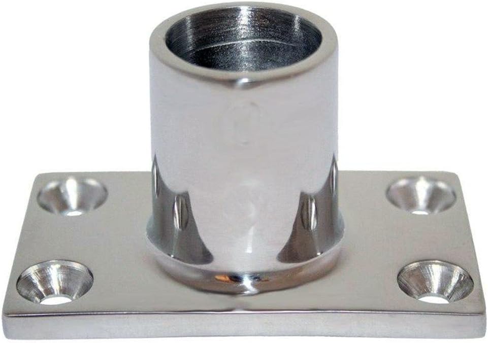 Whitecap 7/8" O.D. 90° Rectangle Base SS Rail Fitting