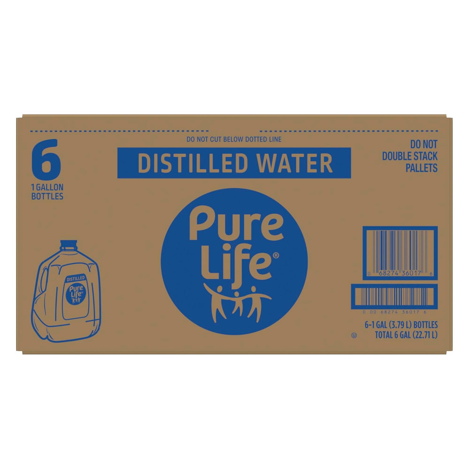 Pure Life Distilled Water, 1 Gallon, Case Of 6 Bottles