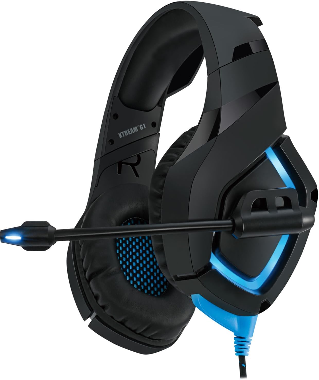 ADESSO Xtream Gaming Headset with 50 mm Drivers, Noise Cancelling Microphone and LED Lighting