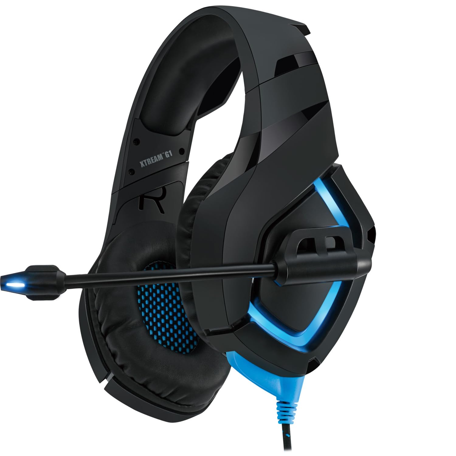 ADESSO Xtream Gaming Headset with 50 mm Drivers, Noise Cancelling Microphone and LED Lighting