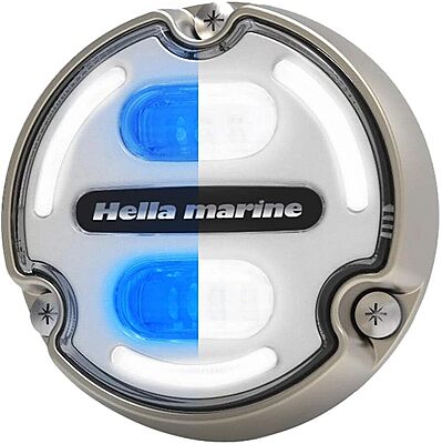 Hella Marine Apelo A2 Blue White Underwater Light - 3000 Lumens - Bronze Housing - White Lens w/Edge Light