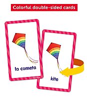 Scholastic English-Spanish First Words Flash Cards, 6-5/16inH x 3-7/16inW, Pre-K, Pack Of 56 Cards