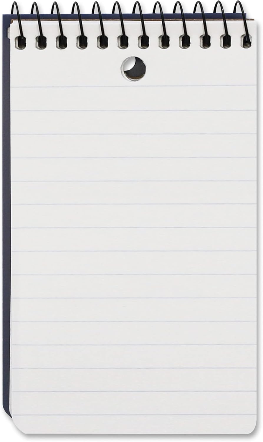 Mead Wirebound Top-Opening Memo Book, 3in x 5in, College Ruled, 100 Sheets
