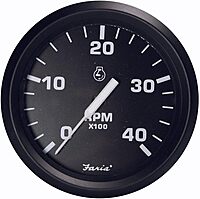 Faria 32803 Euro Tachometer with Mag Pick-Up (4000 RPM) Diesel - 4" , Black