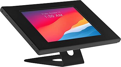 Mount-It! Anti-Theft Tablet Kiosk, Locking Tablet Enclosure with Counter Top and Wall Mount Base, Universal Enclosure for iPads Gen 7, 8, 9 and 10, iPad Pro, iPad Air, Black