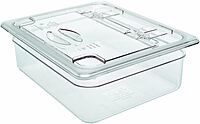 Cambro 60CWLN135 FlipLid Food Pan Cover, 1/6 Size, Notched Hinged, Clear