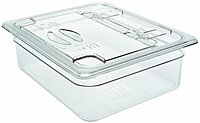 Cambro 60CWLN135 FlipLid Food Pan Cover, 1/6 Size, Notched Hinged, Clear