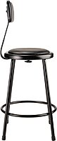 National Public Seating 6400 Vinyl Task Stool, With Backrest, 37in-39inH, Black