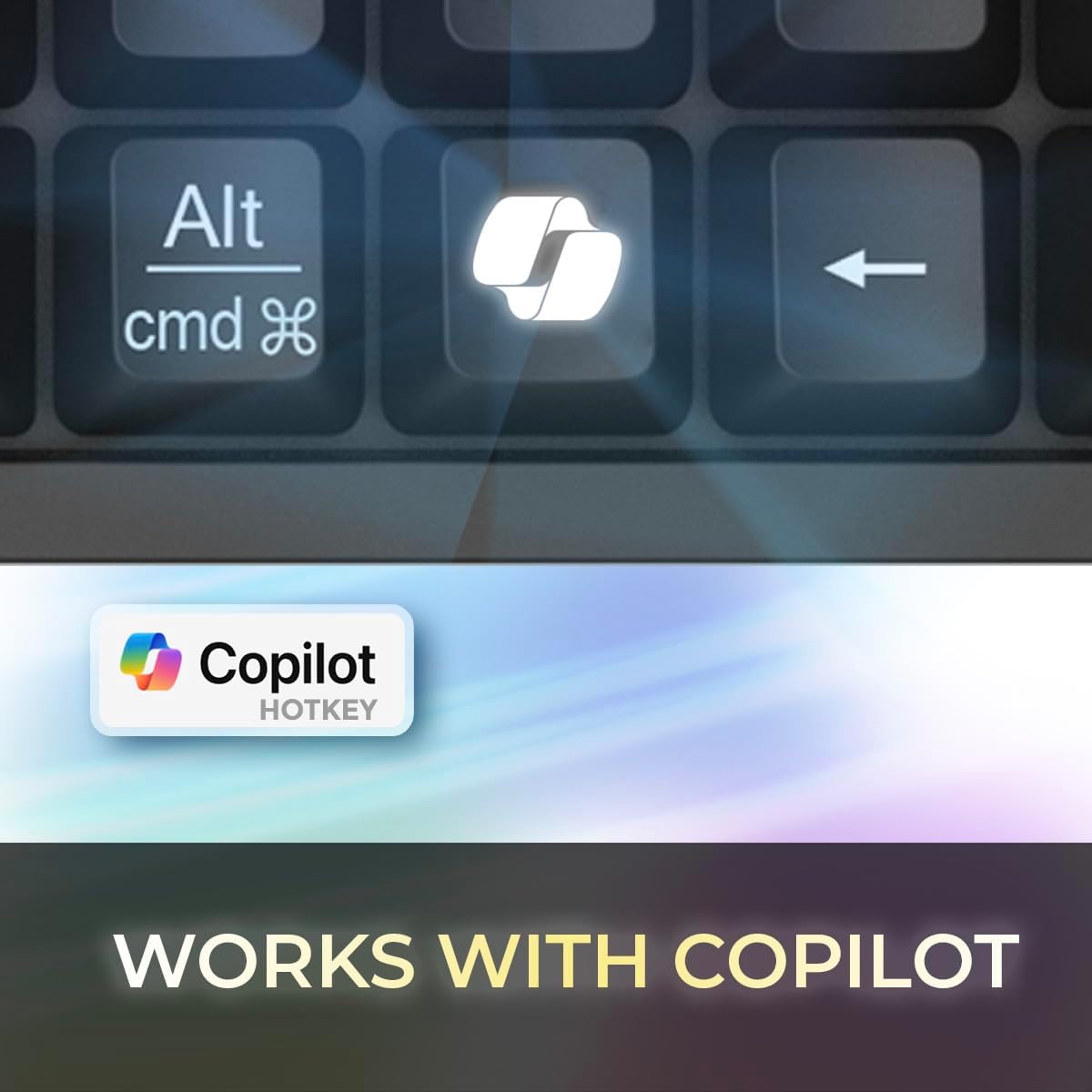 AKB-610UB Multi-OS Mechanical Compact Keyboard with Copilot Ai Hotkey, Blue Switch, Clicky and Tactile