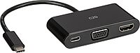 C2G USB-C® to 4K HDMI® and VGA Multiport Adapter with Power Delivery up to 60W - Black