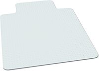 Carpet Chair Mats for Low Pile, 45-Inch by 53-Inch with Lip, Clear Vinyl Lip (25 x 12) 45" x 53" Crystal Edge