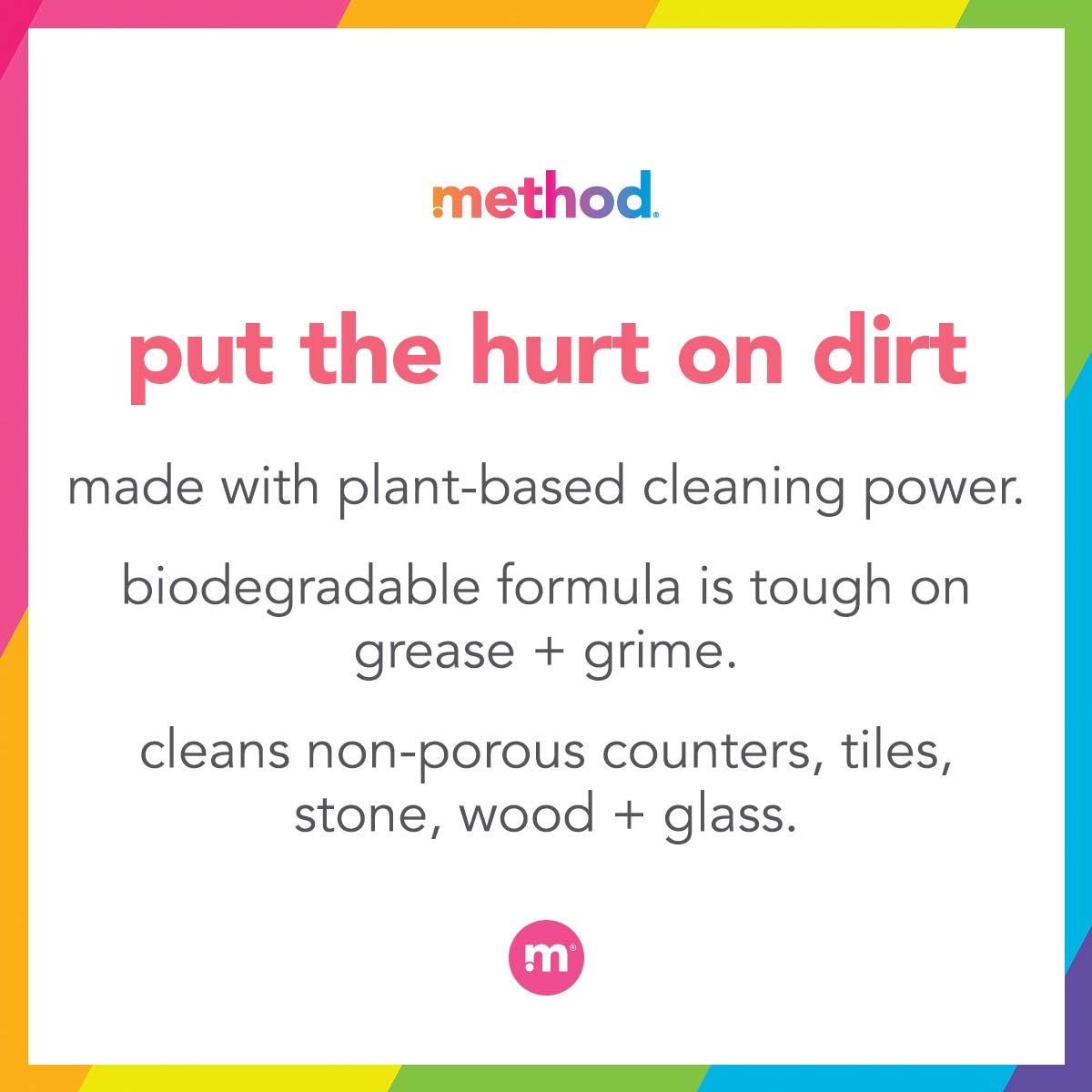 Method All-Purpose Cleaner, Pink Grapefruit, Plant-Based and Biodegradable Formula Perfect for Most Counters, Tiles, Stone