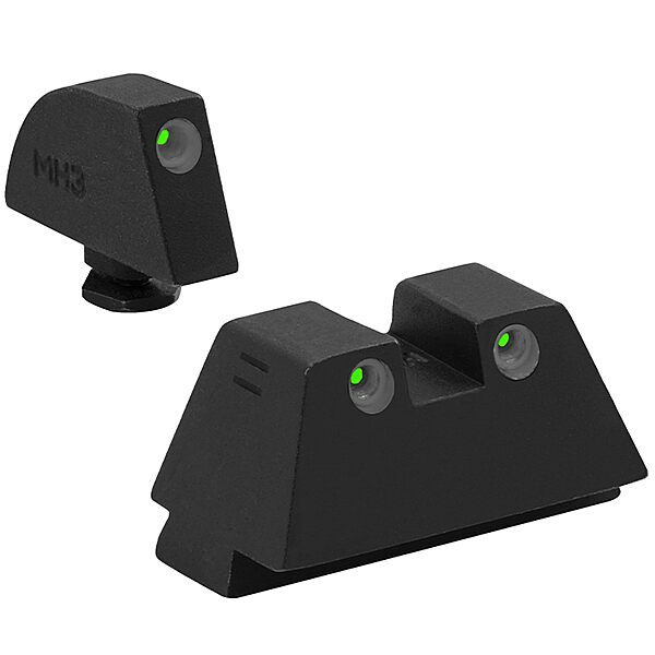 Meprolight Tru-Dot Tritium Suppressor Height Pistol Night Sights, Tritium Green Dot Front Sight, Set-Glock STD Frame Sup Height 8.89mm Rear-G/G