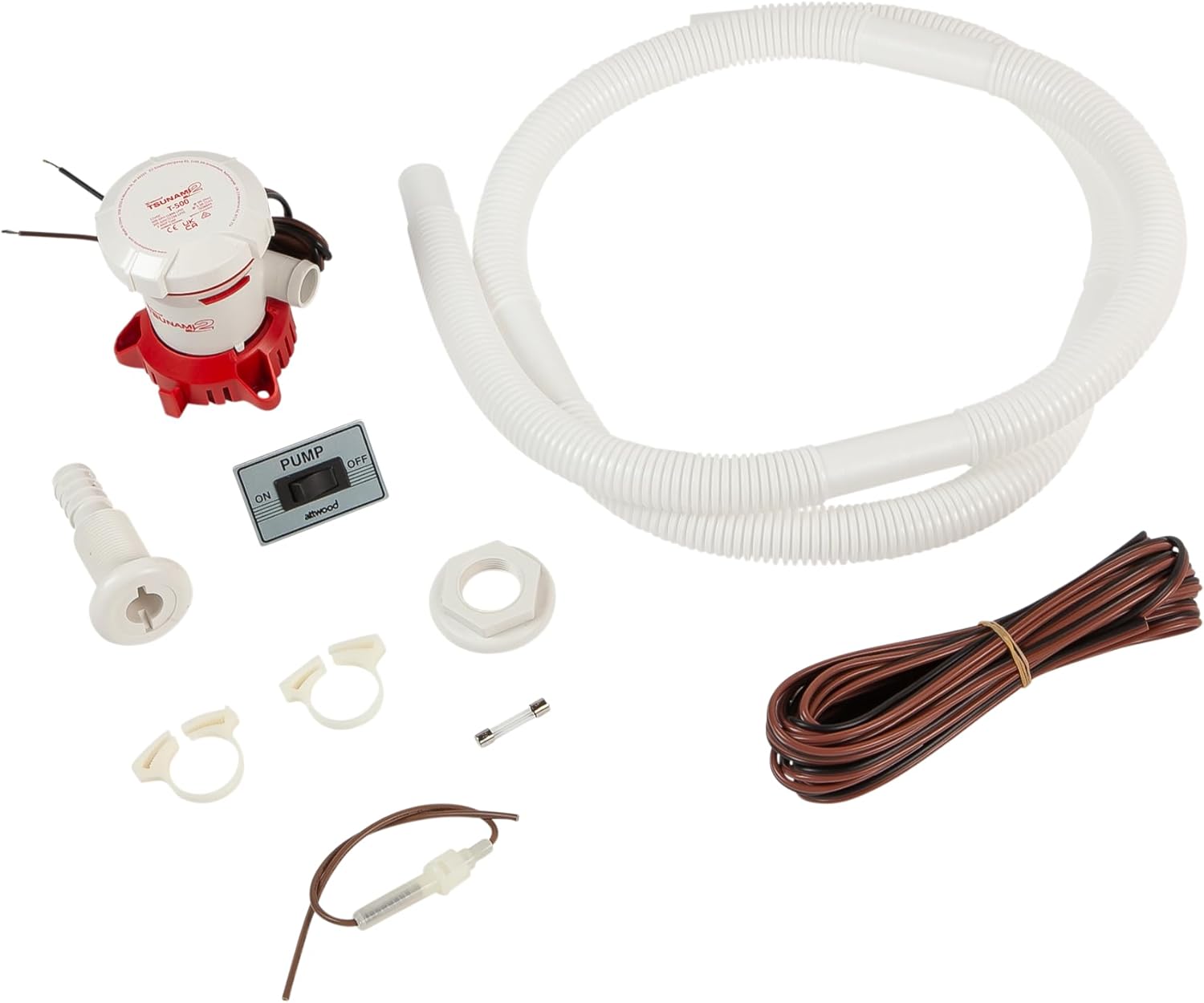 Attwood Tsunami MK2 T500 Manual Bilge Pump w/Installation Kit - 500 GPH &amp; 12V