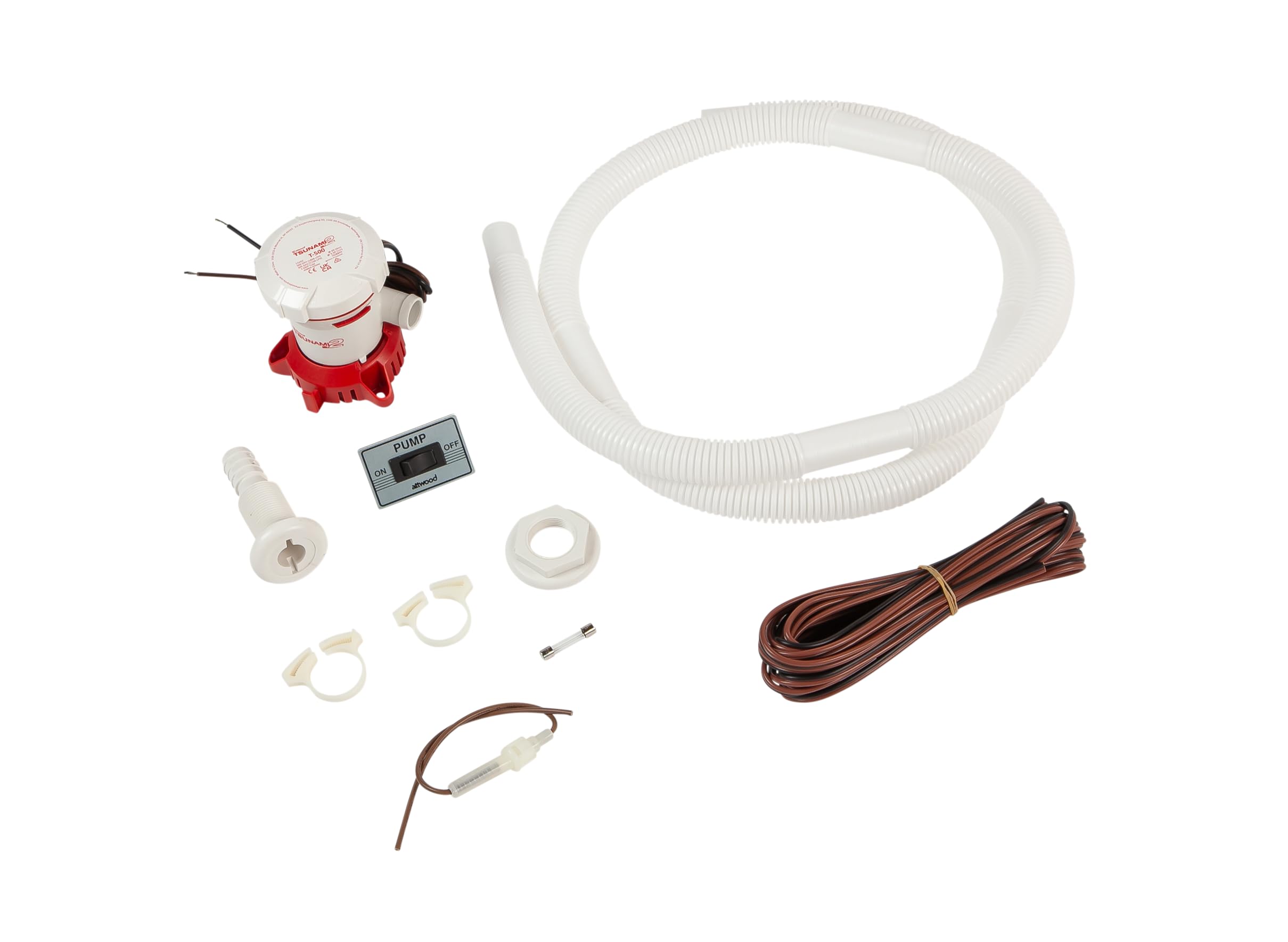 Attwood Tsunami MK2 T500 Manual Bilge Pump w/Installation Kit - 500 GPH &amp; 12V