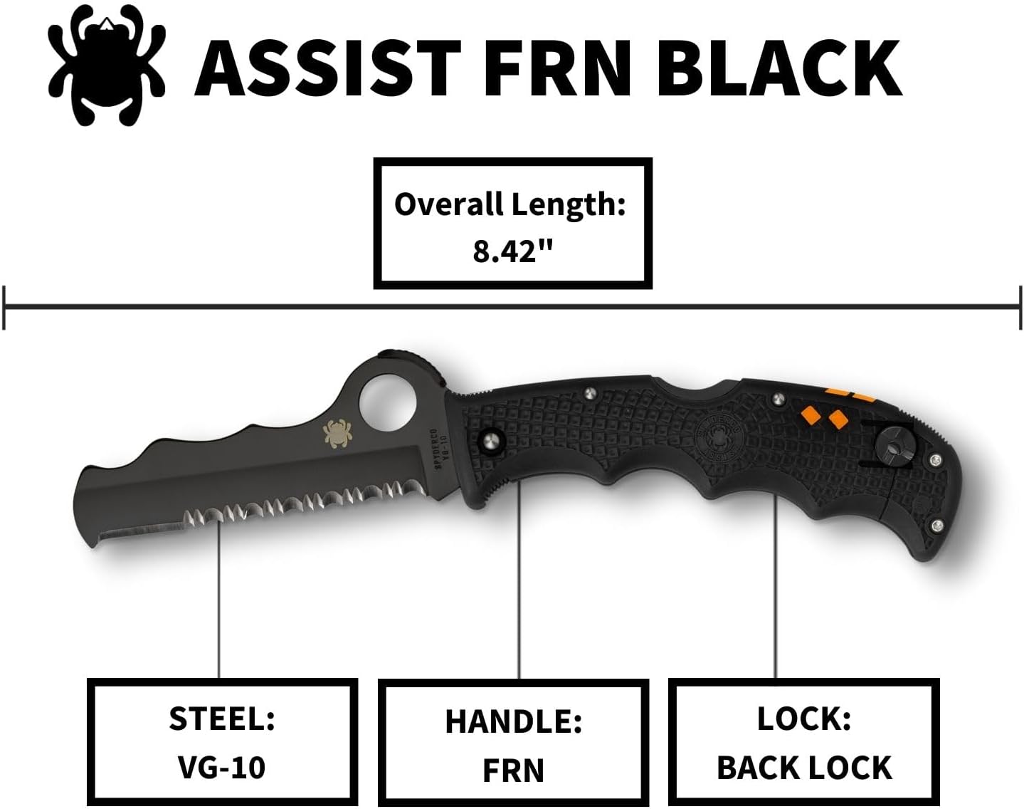 SPYDERCO Assist Rescue Jr Folding Knife