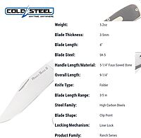 COLD STEEL Ranch Boss II Folding Knife