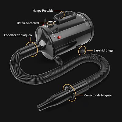 Soplador para Mascotas de 2000W, Secador de Pelo Canino con 4 Boquillas Soplador para Mascotas de 2000W, Secador de Pelo Canino con 4 Boquillas