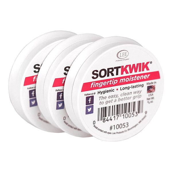 Lee Sortkwik Fingertip Moistener, 50% Recycled, 0.38 oz, Pink, Pack of 3