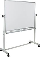 Flash Furniture HERCULES Series 53"W x 62.5"H Double-Sided Mobile White Board with Pen Tray