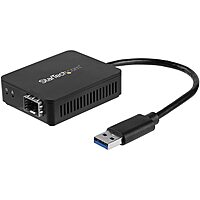 StarTech.com USB to Fiber Optic Converter - Open SFP - 1000BASE-SX/LX - Windows/Mac/Linux - USB 3.0 Ethernet Adapter