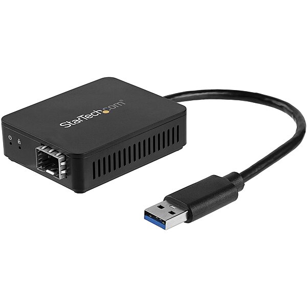 StarTech.com USB to Fiber Optic Converter - Open SFP - 1000BASE-SX/LX - Windows/Mac/Linux - USB 3.0 Ethernet Adapter