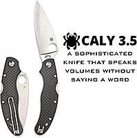 Spyderco Caly Prestige Knife with 3.40" ZDP-189 Stainless Steel Blade and Black Carbon Fiber Handle - PlainEdge - C144CFPE
