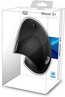 Adesso iMouse E1 Wired Vertical Ergonomic Illuminated Optical 6-Button USB Mouse - Glossy Black, Right-Handed
