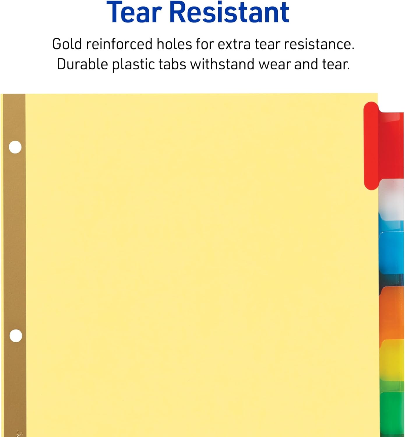 Avery 8-Tab Binder Dividers, Insertable Multicolor Big Tabs, 1 Set (11111)