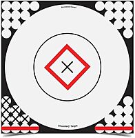 BIRCHWOOD CASEY Shoot-N-C 17.25" White & Black Open-Sight Reactive Target - Highly Visible Instant Feedback Self-Adhesive Shooting Target Stickers with Repair Paster - 5 Targets, 200 Pasters