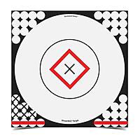 BIRCHWOOD CASEY Shoot-N-C 17.25" White & Black Open-Sight Reactive Target - Highly Visible Instant Feedback Self-Adhesive Shooting Target Stickers with Repair Paster - 5 Targets, 200 Pasters