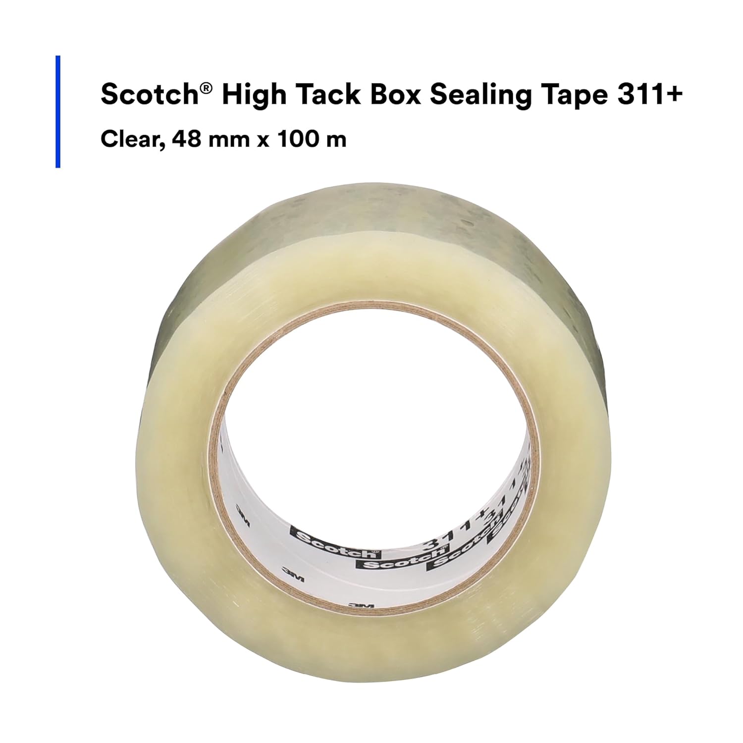 Scotch High Tack Box Sealing Tape 311+, Cold Shipping, Freezer Storage, Clear Color, 48 mm x 100 m (Pack of 1)