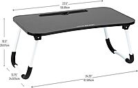 Mind Reader Lap Desk Laptop Stand Bed Tray Folding Legs Portable MDF
