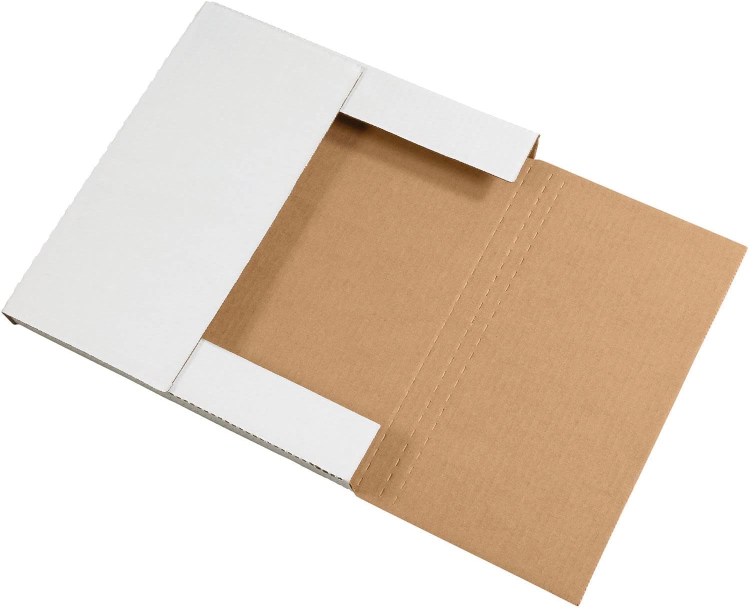 24"x24"x2" Easy-Fold Mailers, 200 lb. Test/ECT-32-B White, 20 Pack