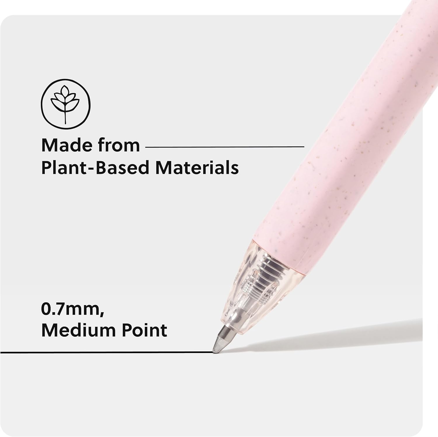 U Brands U-Eco Recycled Gel Click Pens, Set of 12, Pastel Speckle, Medium (0.7 mm) Point, Black Ink 12 Count (Pack of 1)