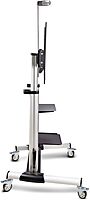 StarTech.com Rolling TV Cart/Stand On Wheels, Up to 100-inch/220lb Flat Screens, Hand Crank Height Adjustable Mobile Trolley