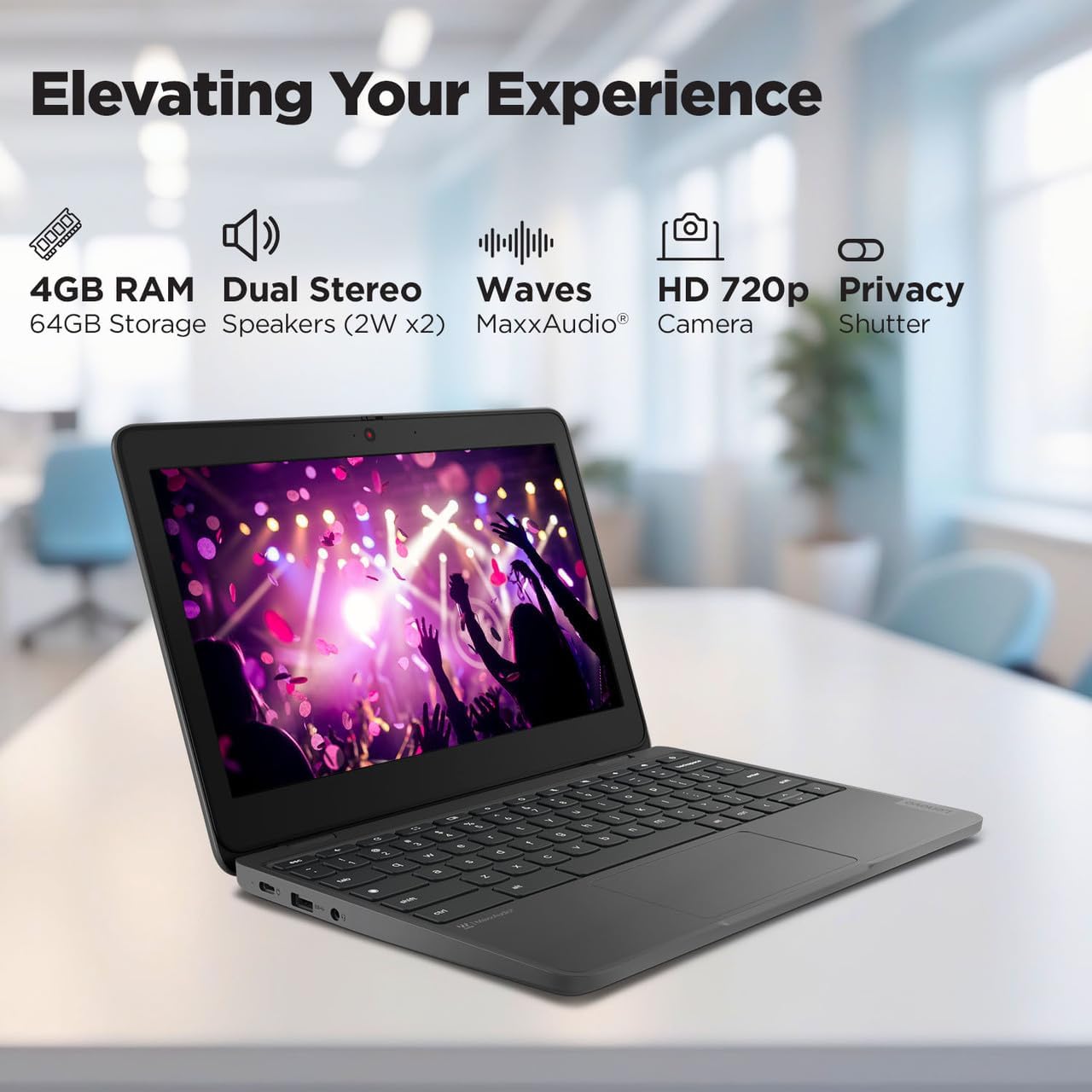 Lenovo 100e Chromebook Gen 4 82W0001FUS 11.6" Chromebook - HD - Octa-core (ARM Cortex A76 + Cortex A55) - 8 GB