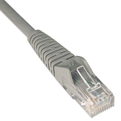 Eaton Tripp Lite Series Cat6 Gigabit Snagless Molded (UTP) Ethernet Cable (RJ45 M/M), PoE, Gray, 7 ft. (2.13 m) - N201007GY