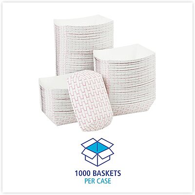 Boardwalk® Paper Food Baskets, 1/2 Lb Capacity, Red/White, Pack Of 1,000