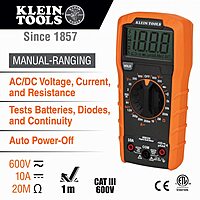 Klein Tools Digital Multimeter Test Kit with 11-in-1 Impact Rated Ratcheting Screwdriver/Nut Driver Tester Kit + Multi-Bit